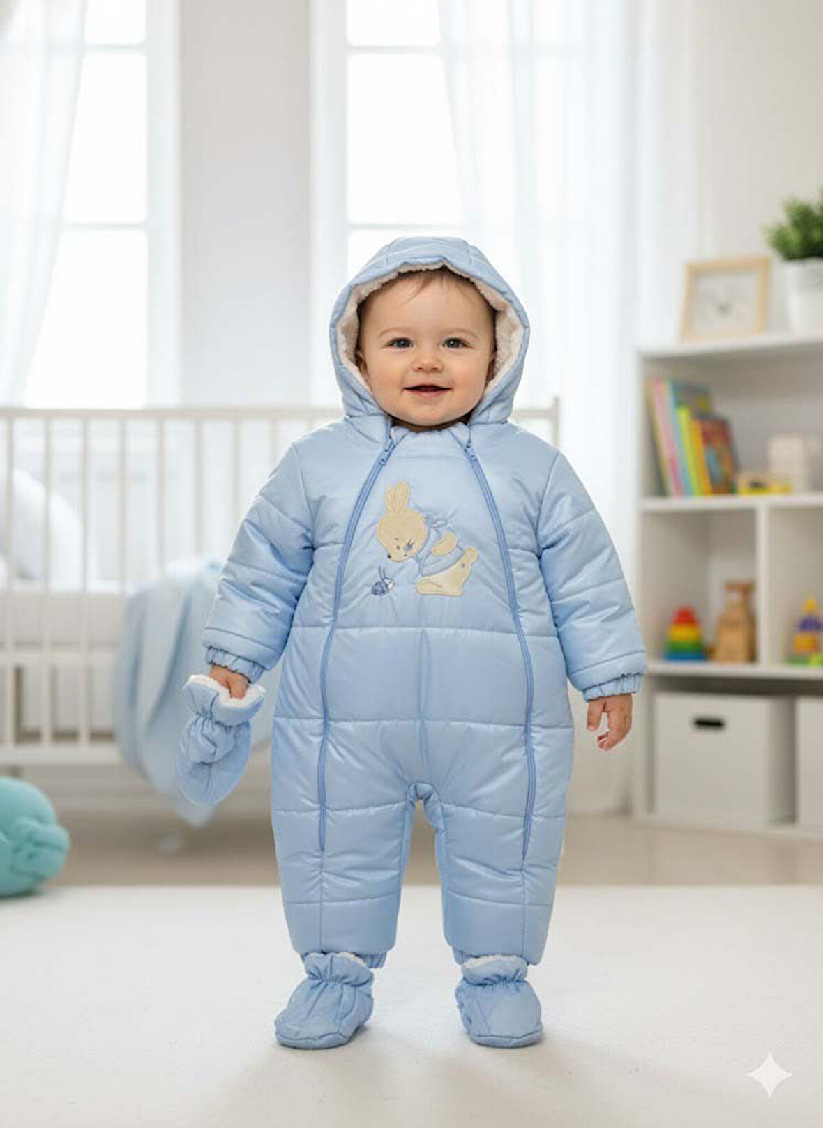 BEBEK İÇİ KÜRKLÜ ÇIKABİLEN PATİK VE ELDİVENLİ ASTRONOT TULUM