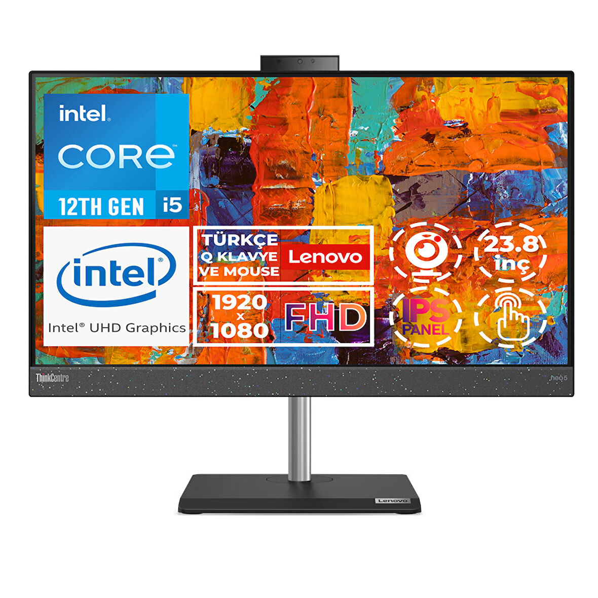 LENOVO ThinkCentre Neo 50A G5 i5-12450H 32GB RAM 4TB SSD 23.8" fDOS Touch AIO PC 12B800E0TR 009