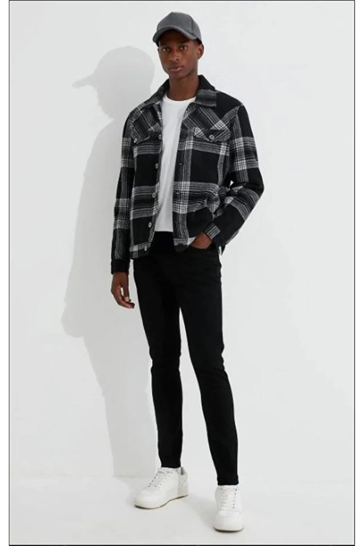 Michael Real Dark Black Düz Siyah Slim Fit Likralı Jean Denim Kot Pantolon