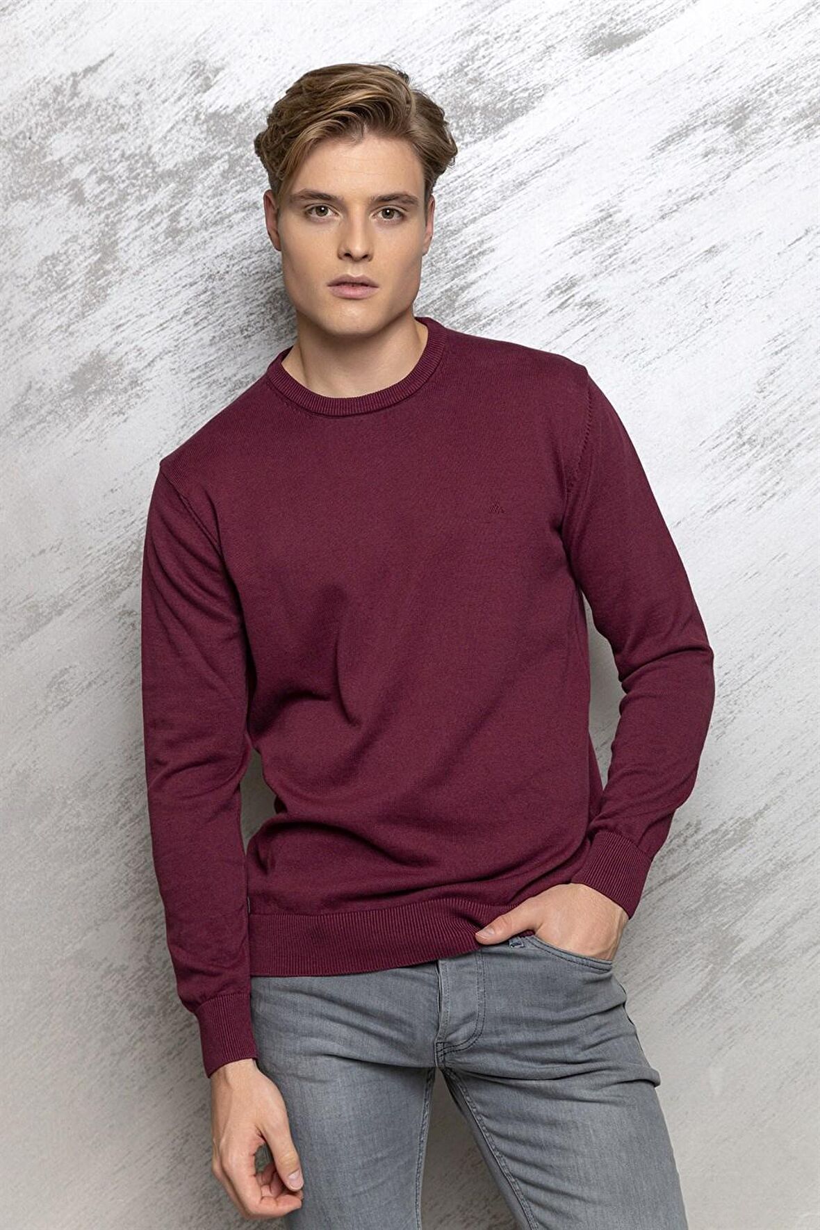 Erkek  3912 MARKOVA TRİKO SIFIR YAKA KAZAK KOYU BO