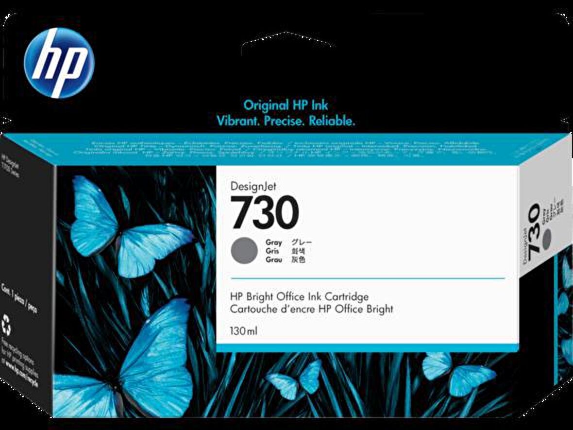 HP 730 Gray Gri 130 Ml Plotter Kartuşu P2V66A