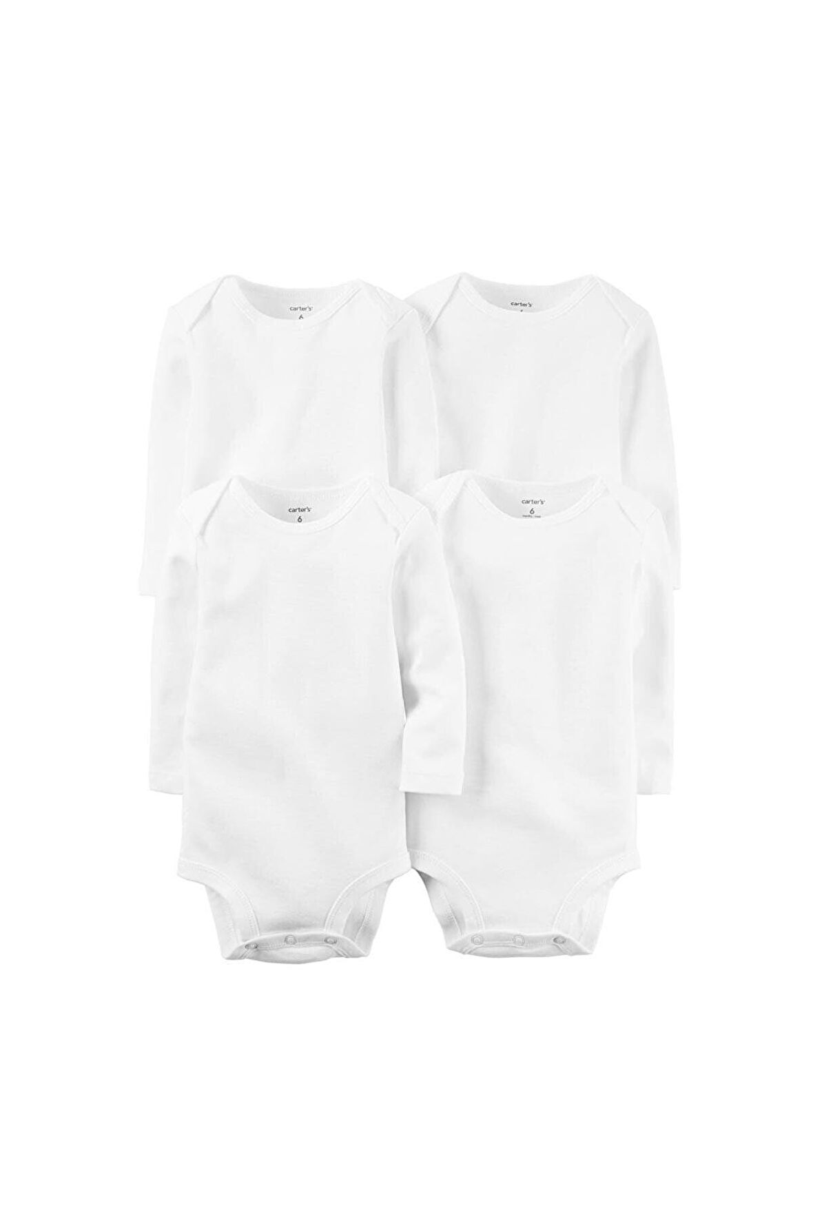 Carter's Layette Bebek 4'lü Beyaz Body - LS Beyaz