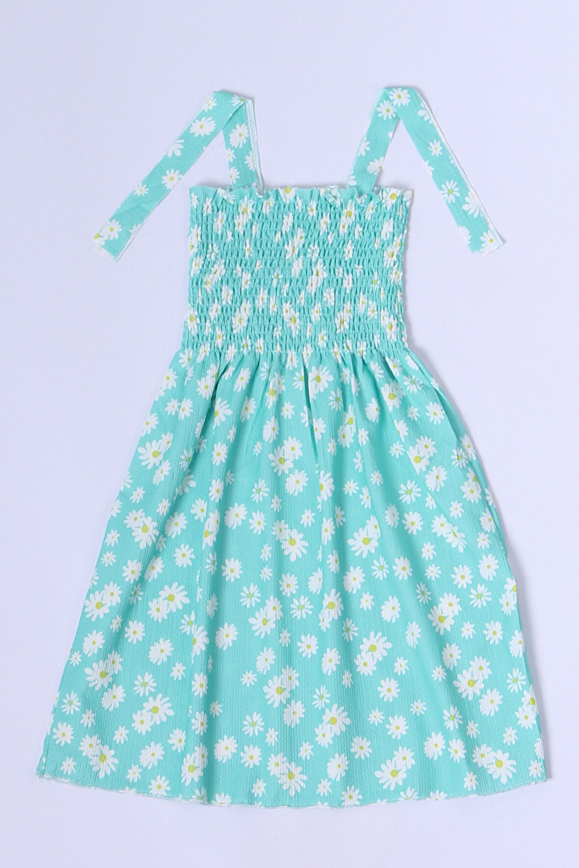 KIZ ÇOCUK ASKILI ELBİSE ÇİÇEK DESENLİ B35