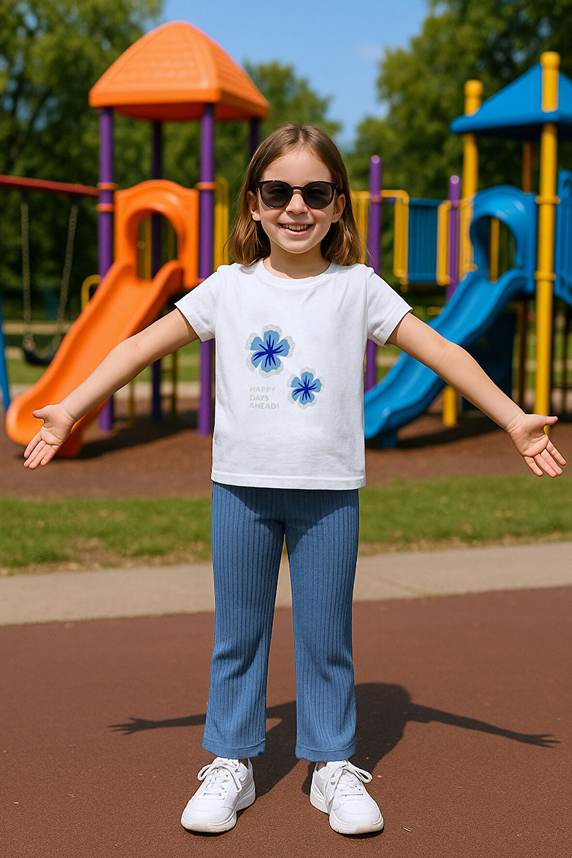 KIZ ÇOCUK YAZLIK İKİLİ TAKIM ÇİÇEK BASKILI E35