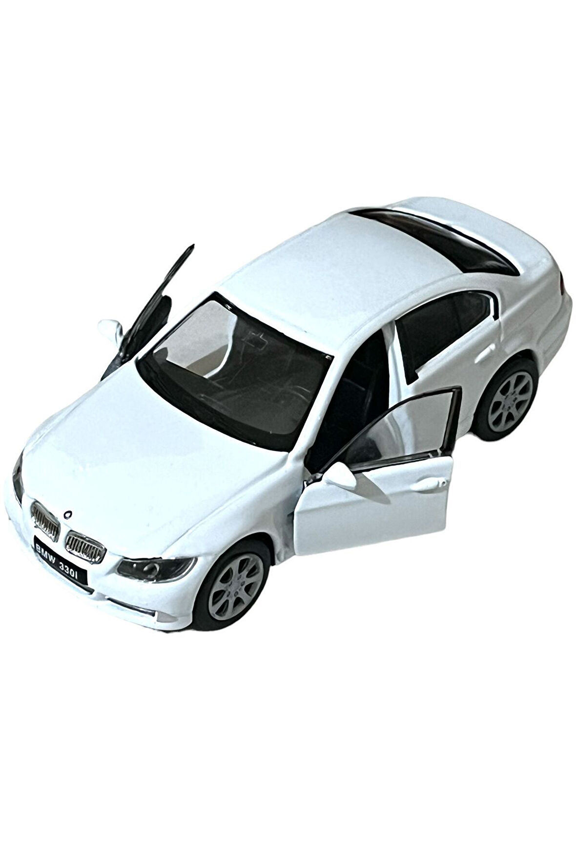 Metal Bmw 3.30 i Oyuncak Lisanslı 1:36 Ölçek Diecast Metal Çek Bırak Beyaz Renk Araba