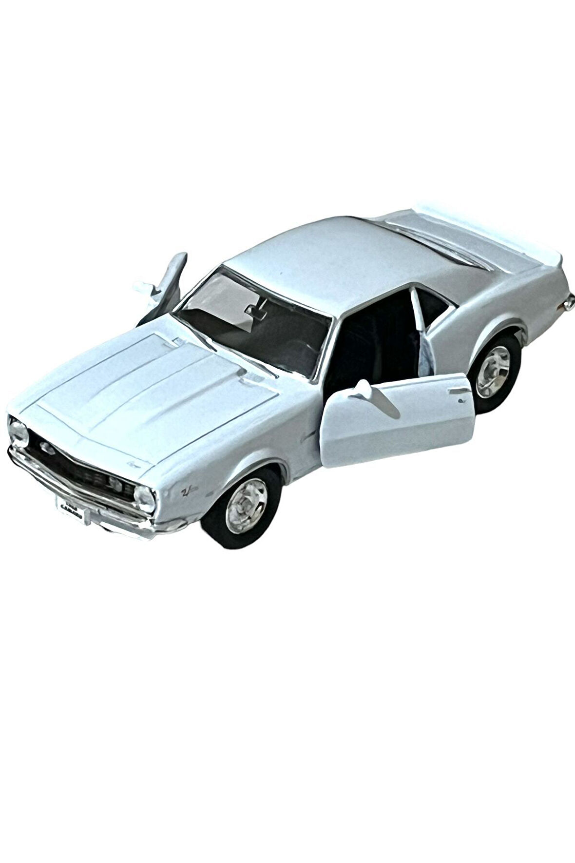 1968 Chevrolet Camaro Z28 Oyuncak Lisanslı Diecast Metal Çek Bırak Beyaz Renk Araba