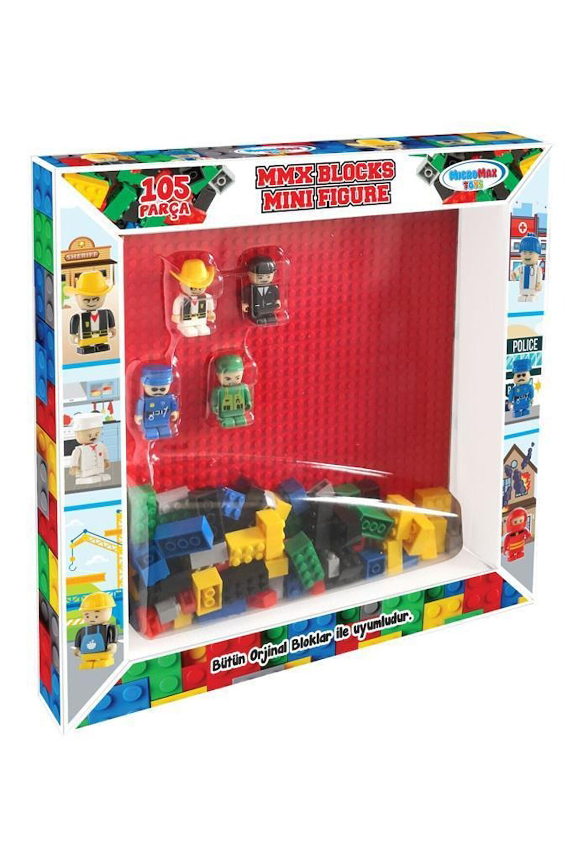 4 Figürlü 105 Parça BLOCK SET KUTULU Mega BLOCK SET LEGO UYUMLU