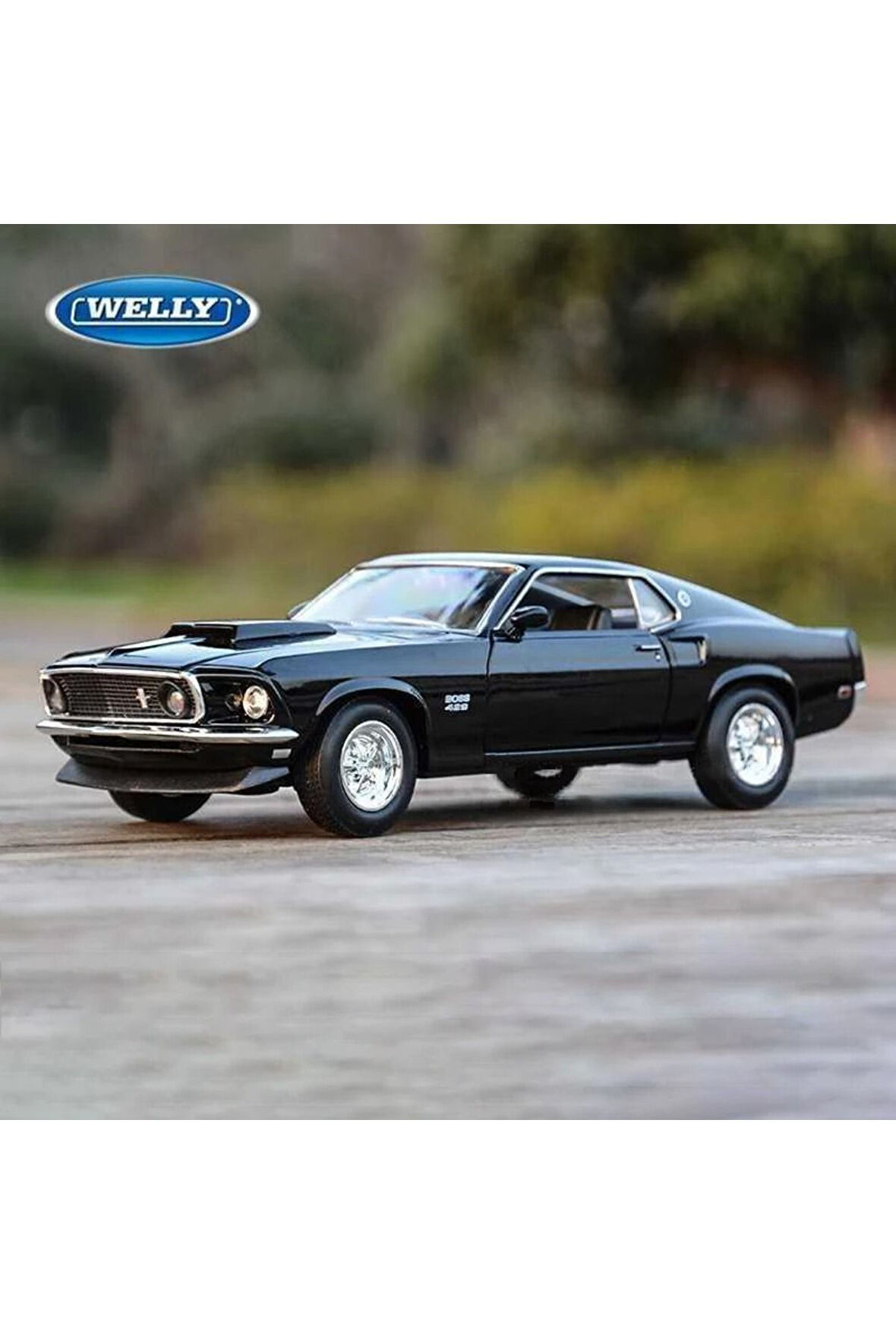 1969 Ford Mustang 429 Siyah 1:24 Model Araba