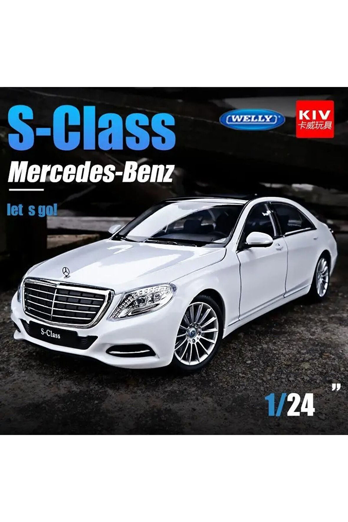 Mercedes S CLASS BEYAZ Diecast 1/24 Ölçek Büyük Boy Metal  Lisanslı Araba Kapılar Açılır