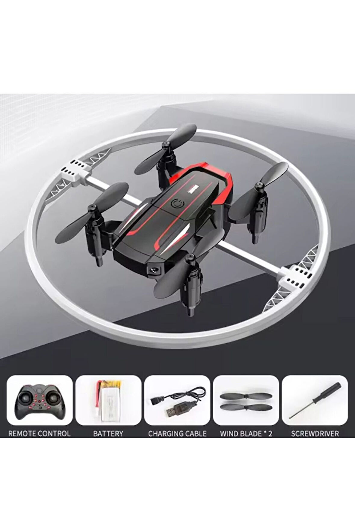 Katlanabilir Mini BK2 Drone Optik Akışlı LED Işıklı Tek Tuş Kalkış Katlanabilir Tasarım  RC Uzaktan Kumandalı DRONE