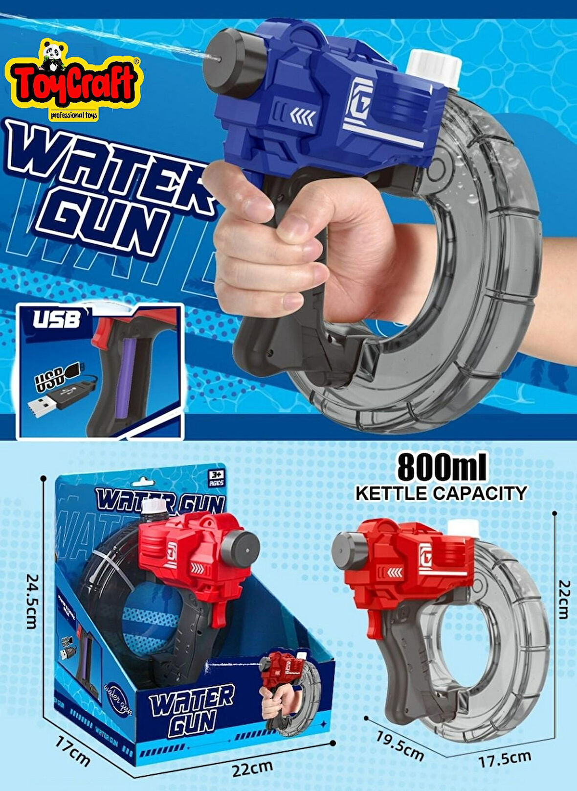 Bilekten Geçmeli 800 ml Su Tabancası  Water Gun