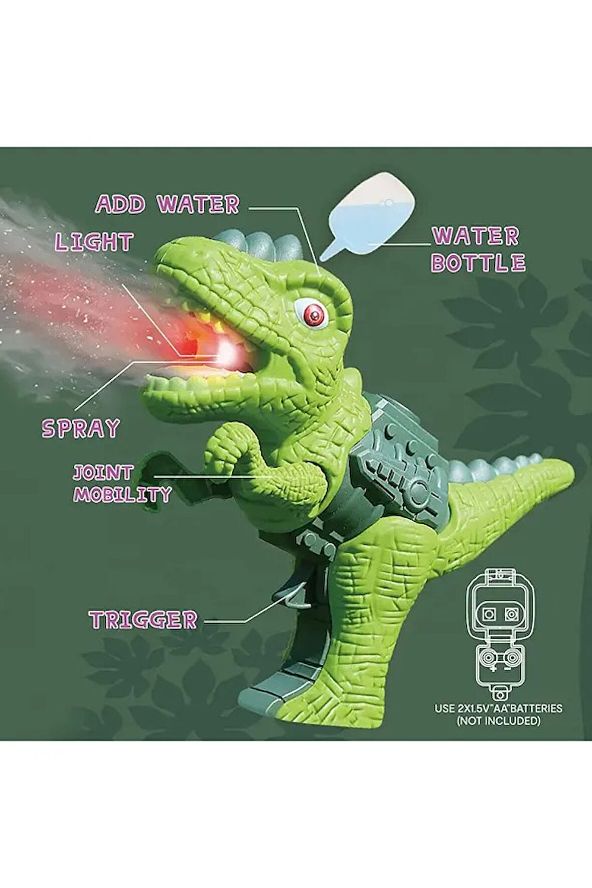 Sesli Işıklı Buhar Çıkartan Dinozor