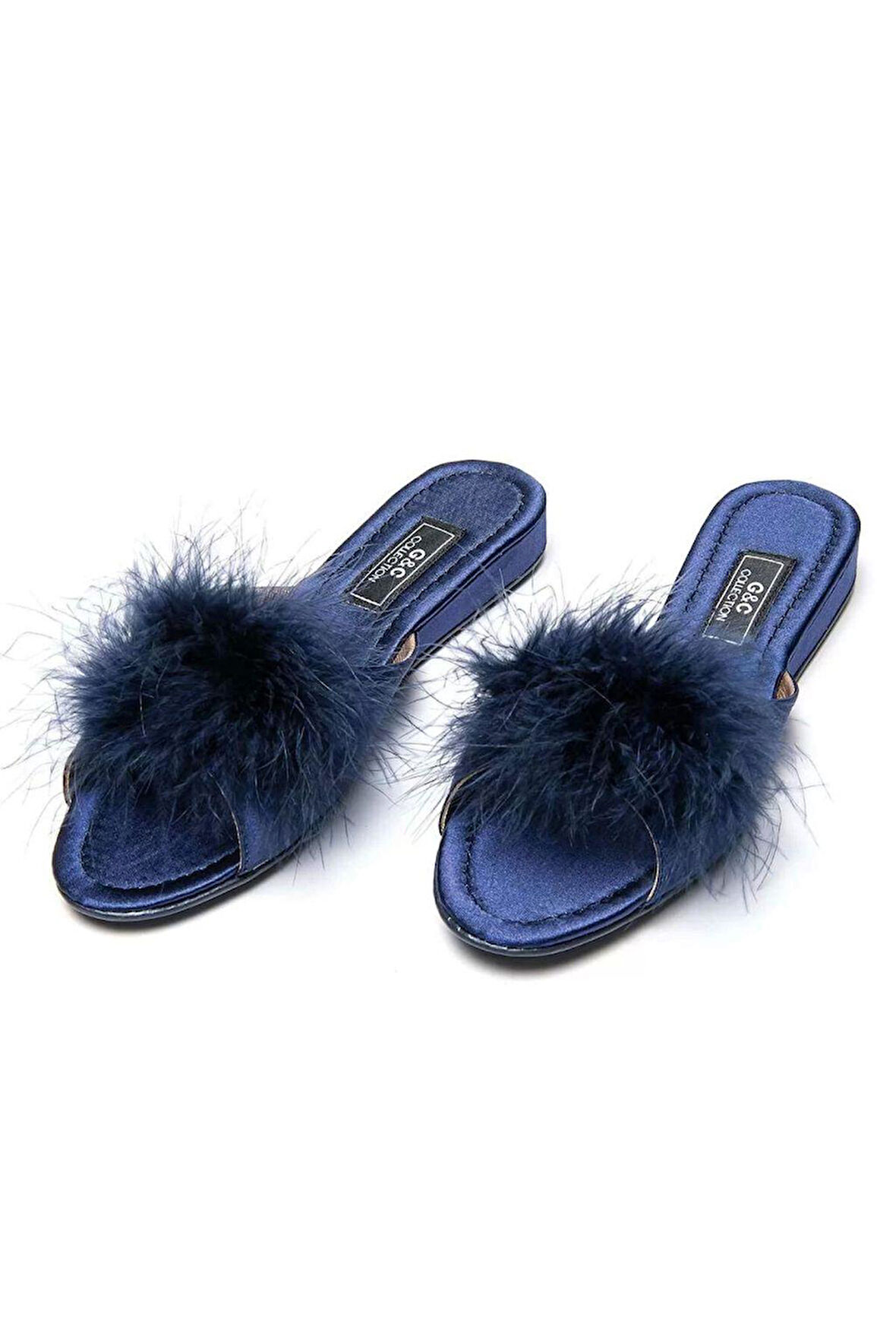 GC Topuksuz Tüylü Kadın Terlik 180 Lacivert