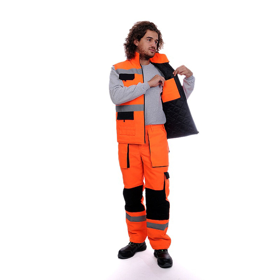 Formteks Çok Cepli Kapitoneli Yelek Turuncu