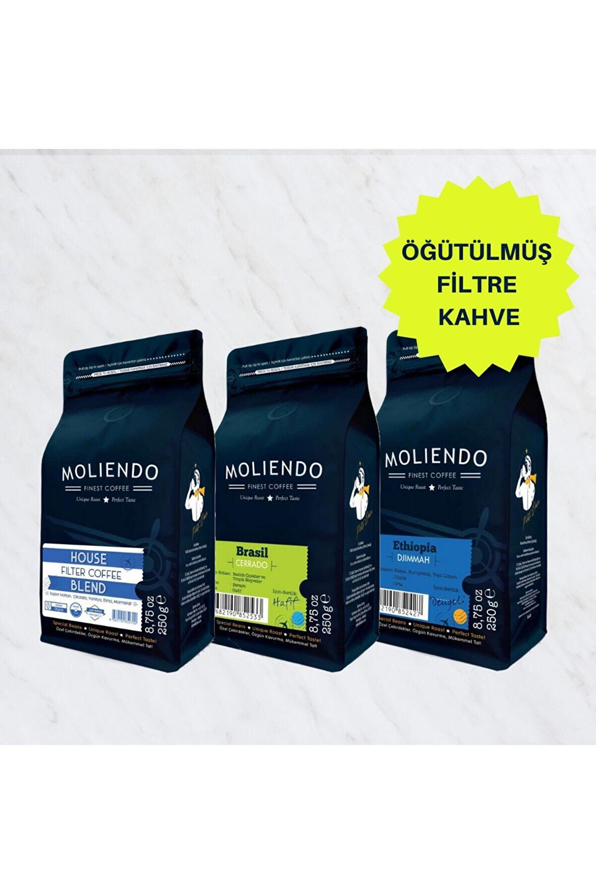 Moliendo Ekonomik Paket ( Öğütülmüş Filtre Kahve ) 3x250 G.