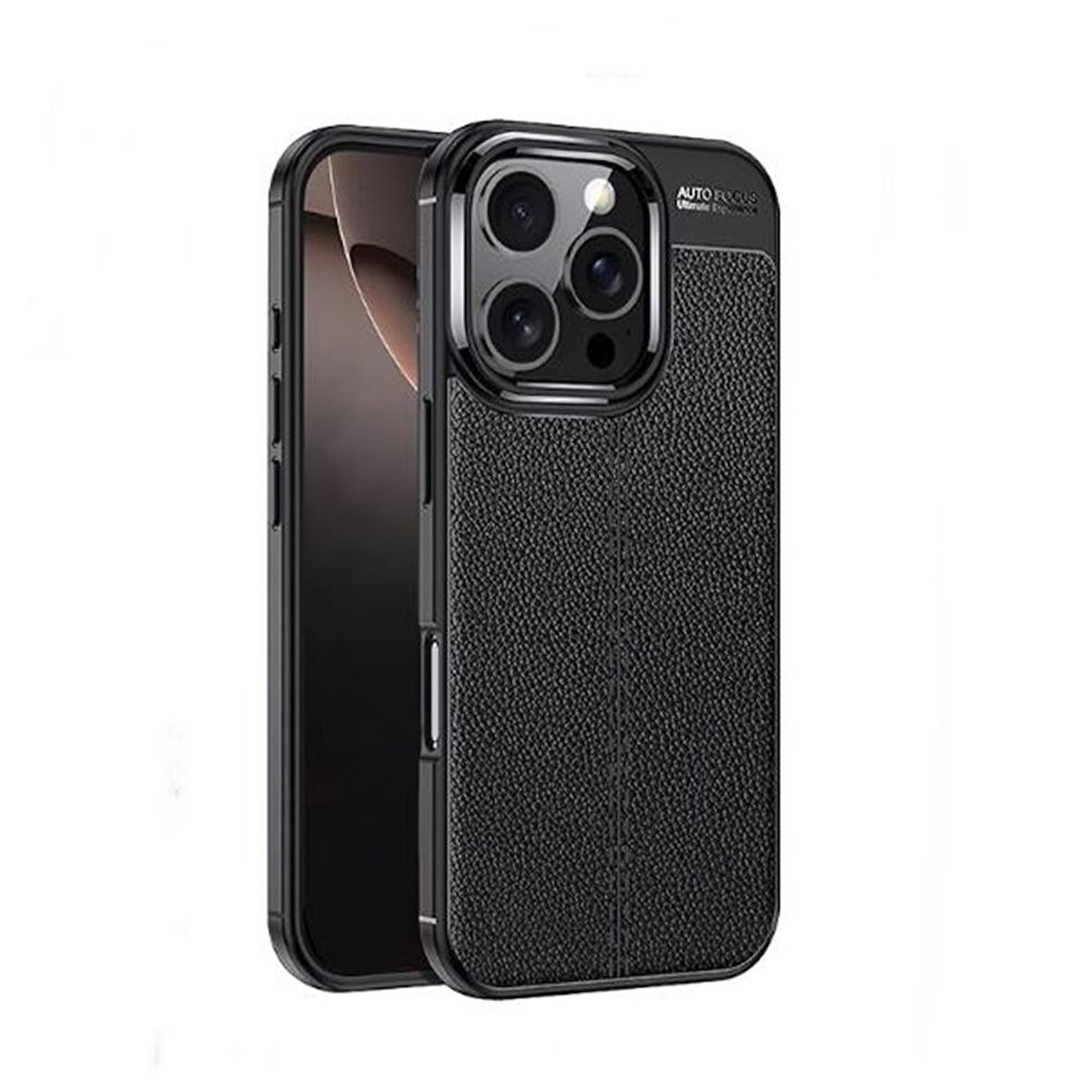 Gpack Apple iPhone 16 Pro Max Kılıf Niss Silikon Deri Görünümlü