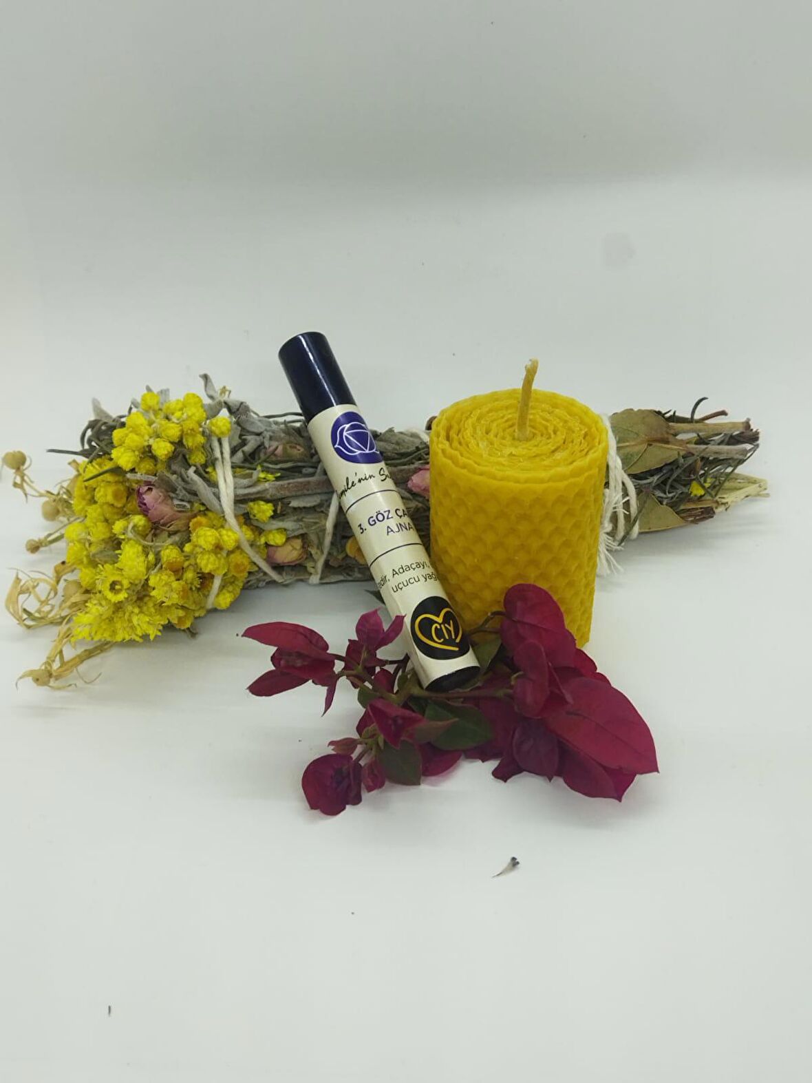 ritüel ve meditasyon seti.. 3. göz çakra kokusu, mum