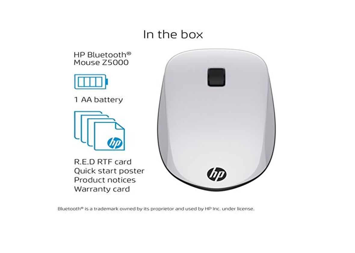 HP Z5000 Kablosuz Mouse -Gümüş /2HW67AA