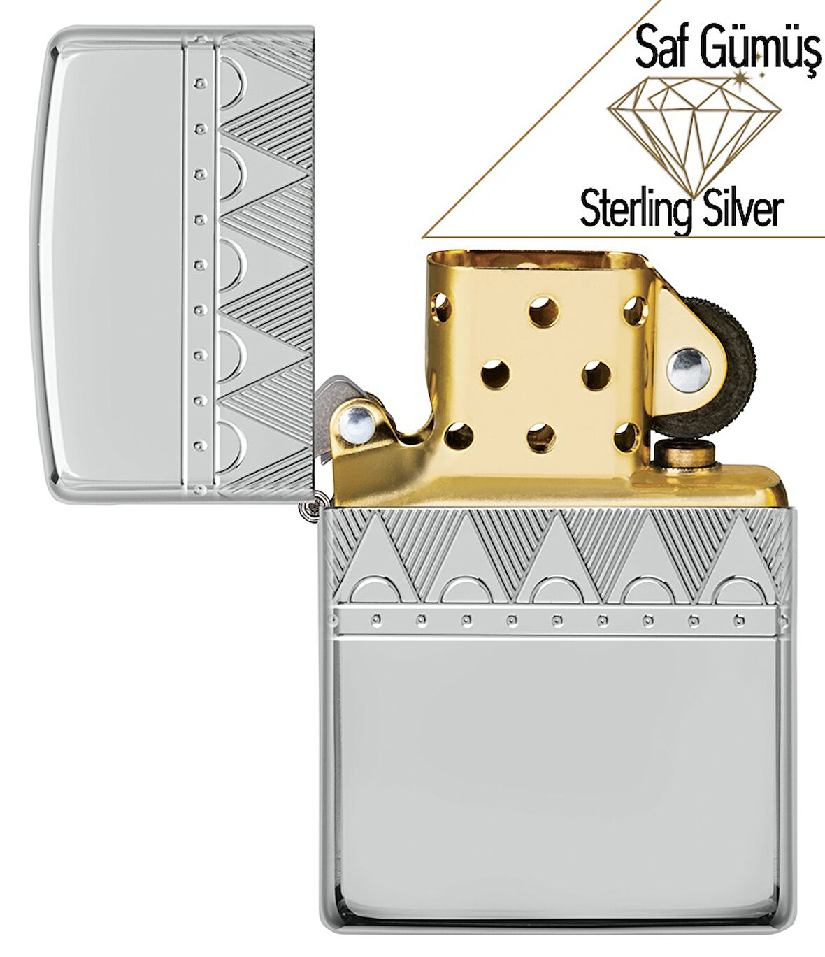 Zippo 26 SS Diamond Pattern Design Çakmak