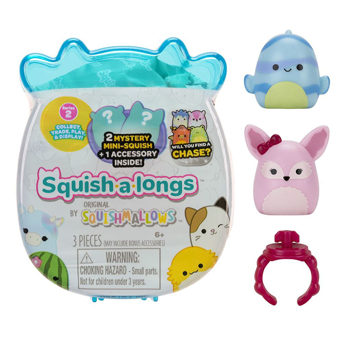 Squishmallows Squish-a-longs 2 Figür + Yüzük Sürpriz Paket Seri 2 AL0001