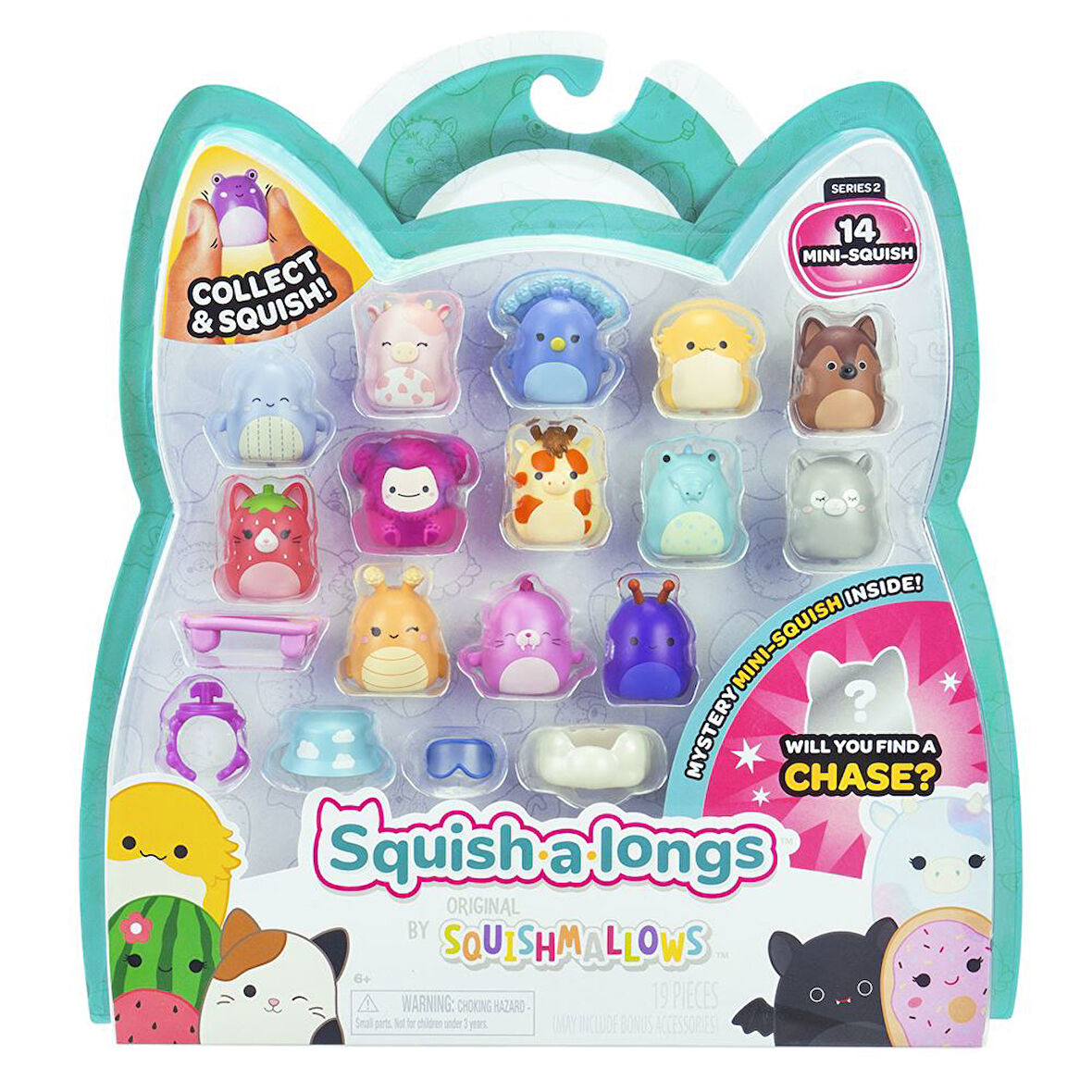 Squishmallows Squish-a-longs 14 Figür + Yüzük Set Seri 2 AL0066
