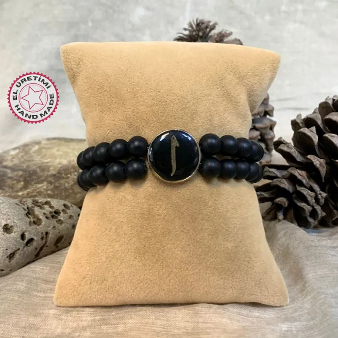 Uretti - Tuğba 6667 El Yapımı Doğal Taş Erkek Oniks Bileklik
