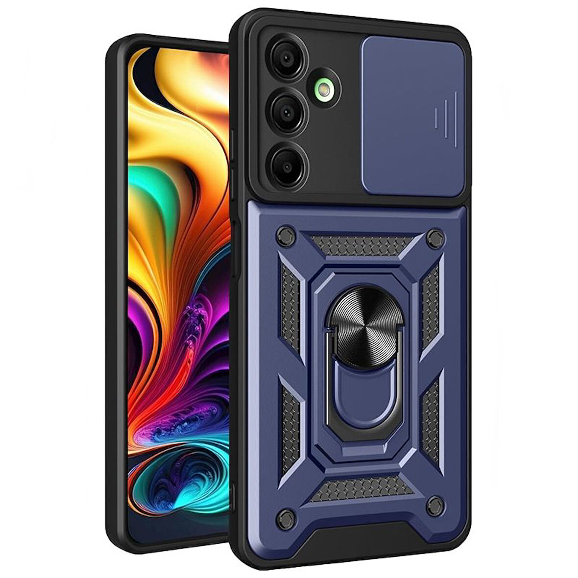 Gpack Samsung Galaxy A16 Kılıf Pars Sürgülü Vega Yüzüklü Sert Silikon