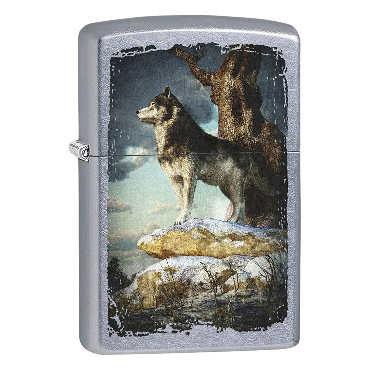 Zippo Wolf on The Lookout - Street Chrome Çakmak - 49007-00063-MODEL22