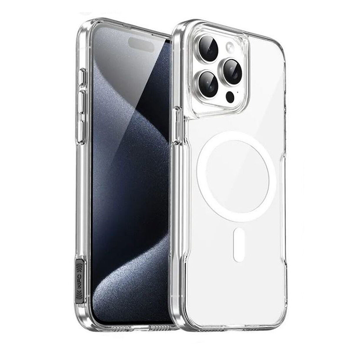 Gpack Apple iPhone 15 Pro Kılıf Magsafe Renkli Şeffaf Sert Mika T-Max ALP