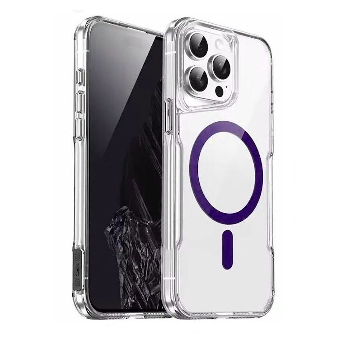 Gpack Apple iPhone 15 Pro Kılıf Magsafe Renkli Şeffaf Sert Mika T-Max ALP