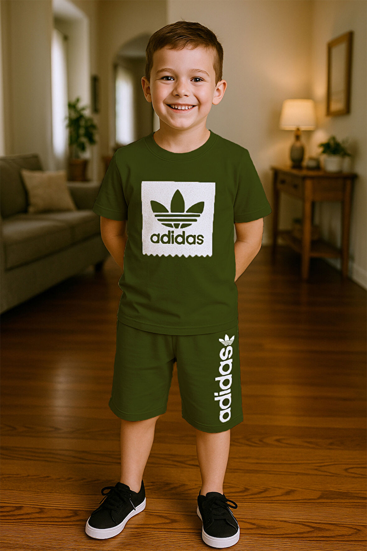 ERKEK ÇOCUK ŞORTLU TAKIM BASKILI BİSİKLET YAKA CEPLİ F8