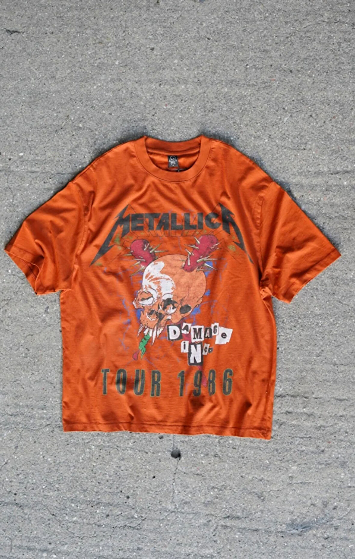 Metallica Damage Tour 1986 Oversize Unisex Turuncu T-shirt