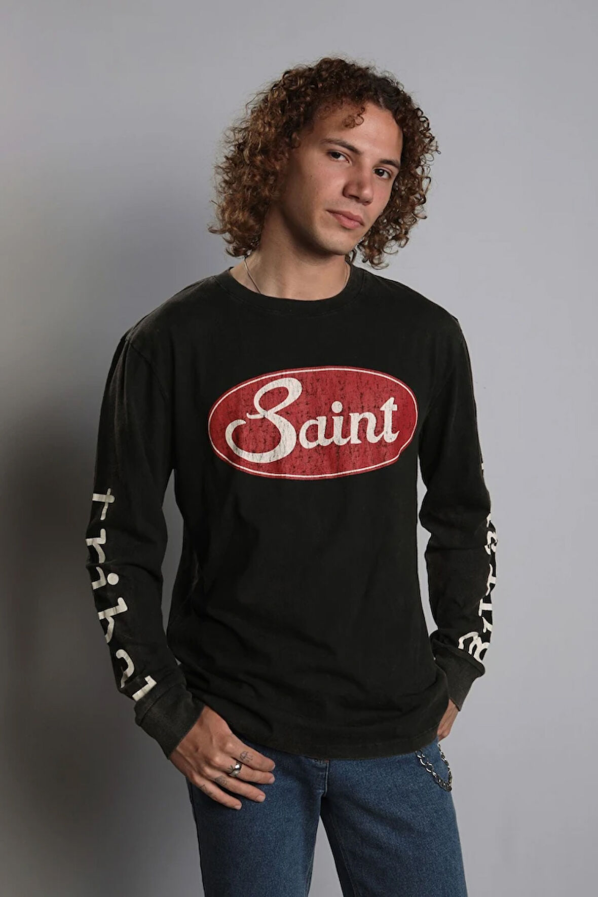 " Saint Raging Tribal " Vintage Long Sleeve T-shirt
