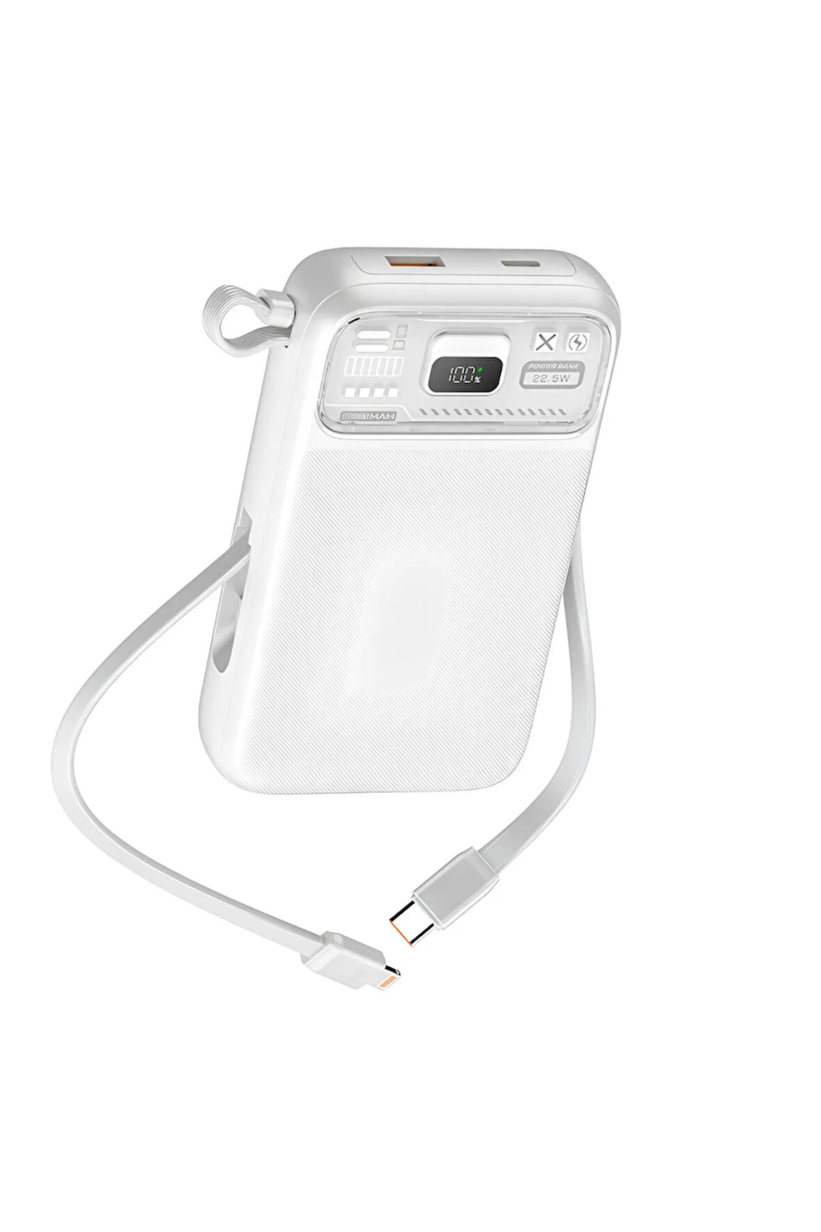 Dahili Çoklu Kablolu Hızlı Şarj Powerbank 10.000 Mah PD 20W + 22.5W 15W Dijital Göstergeli Powerbank