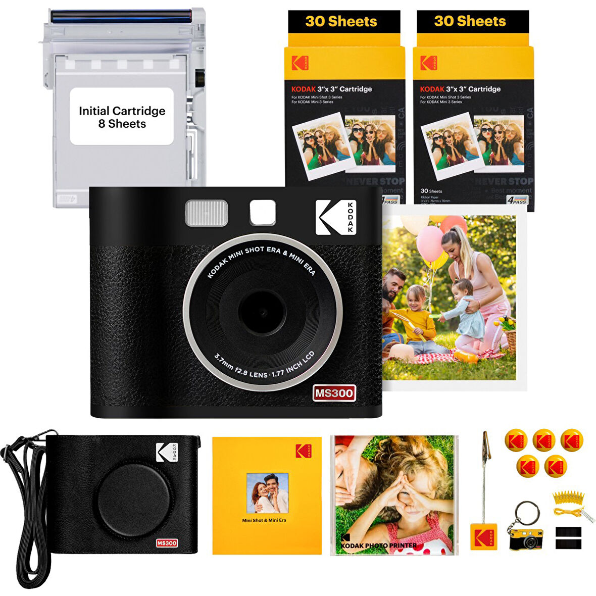 Kodak Mini Shot 3 ERA Siyah 3X3 + 60 Yaprak + Aksesuar Kiti