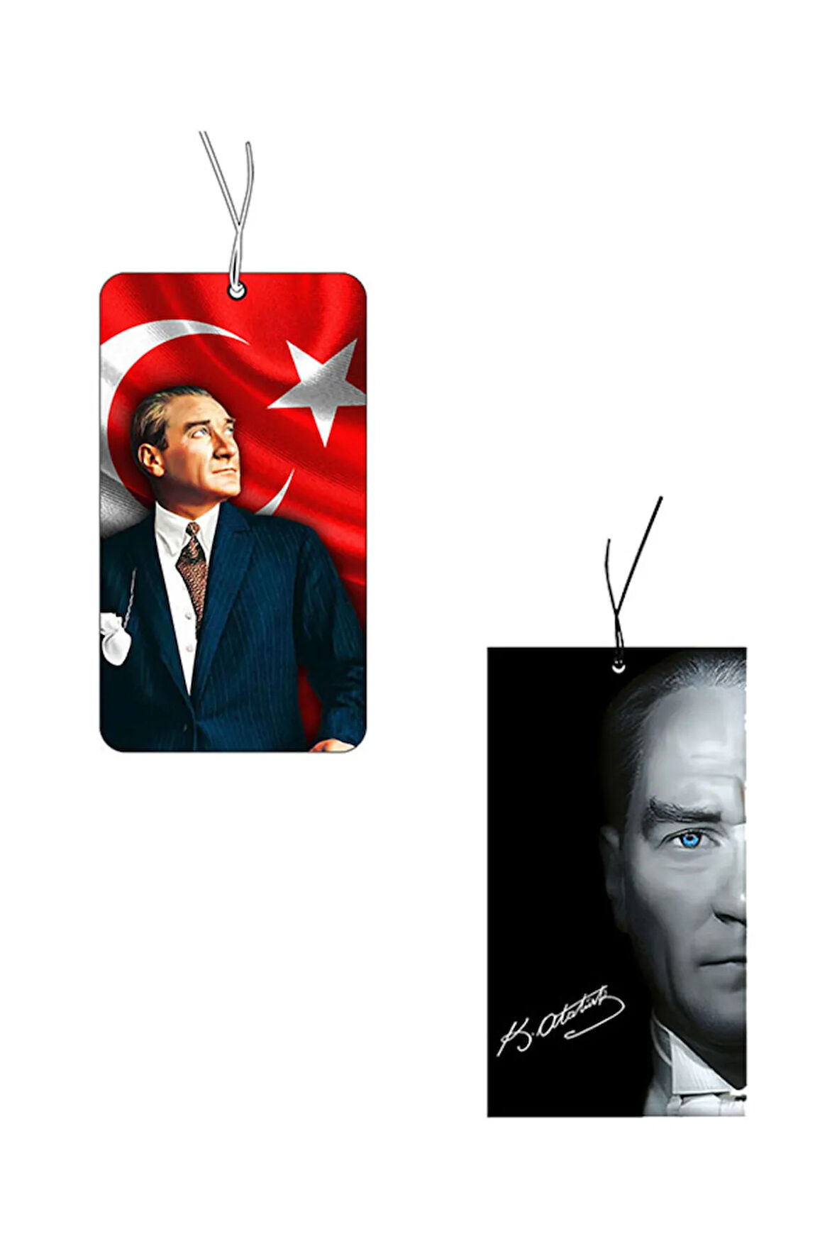 2'li Atatürk Tasarımlı Dekoratif Oto Araç Kokusu ve Aksesuar Seti