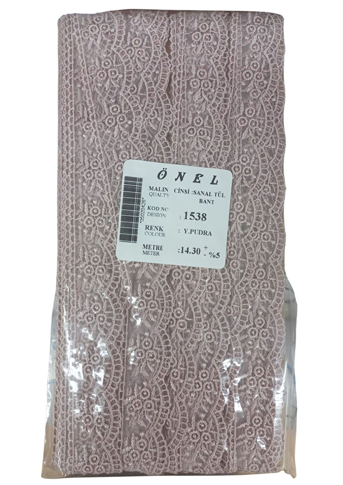 Dantel Polyester Sanal Tül Bant Y.Pudra 14,30 Metre En 3 cm ON-1538-PU