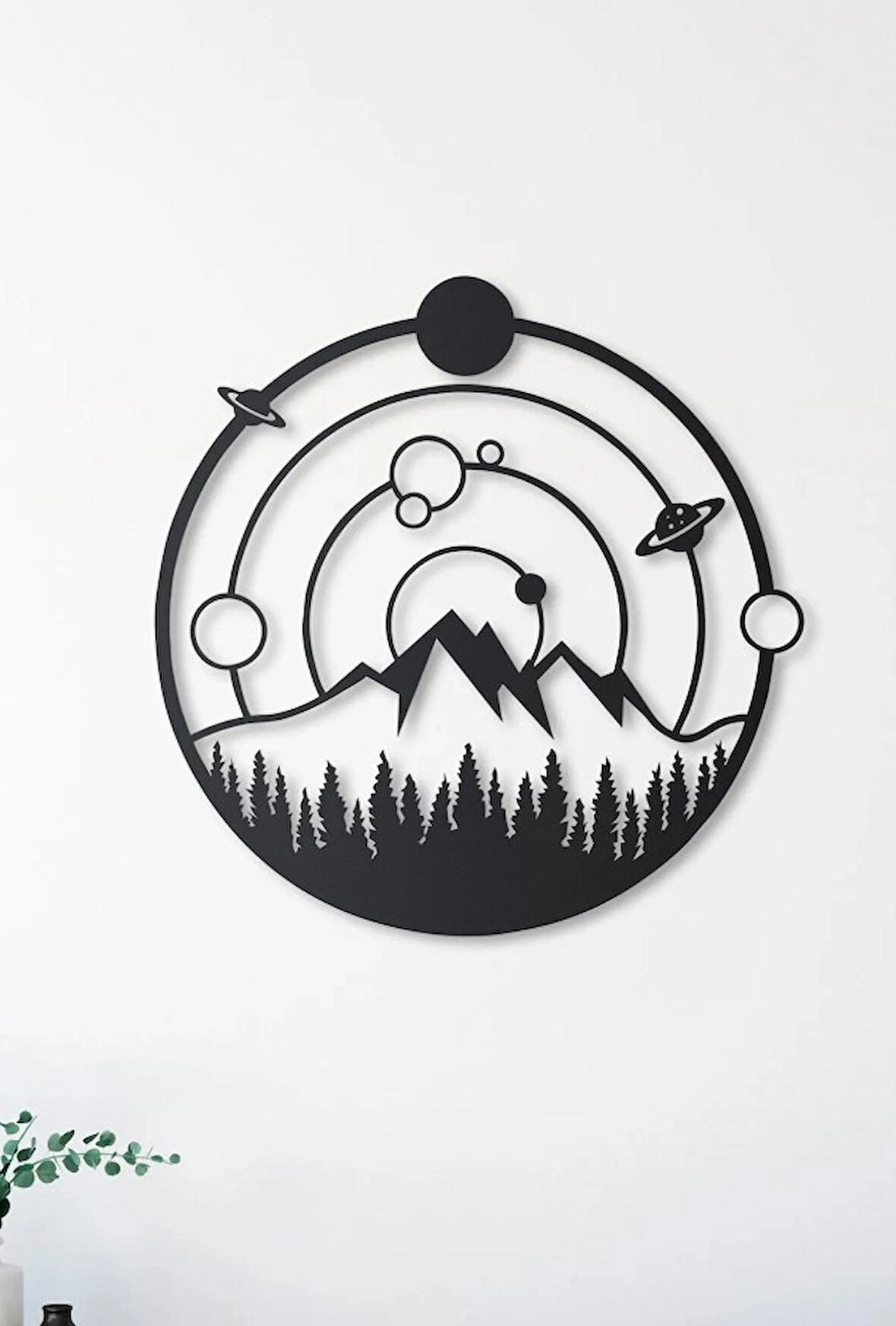 Sasu Space And Nature Metal Duvar Tablosu - Siyah