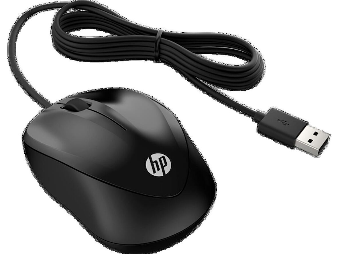 HP 4QM14AA Siyah Kablolu Optik Mouse 1200 DPI 1,5mt Kablo Uzunluğu