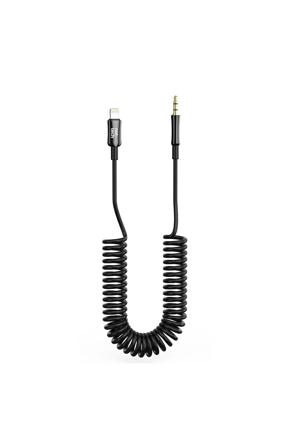Jack-Lightning Aux Araç Hoparlör Bağlantı Kablosu| Yaylı Uzatmalı 1M| iPhone AUX Kablosu,Dönüştürücü