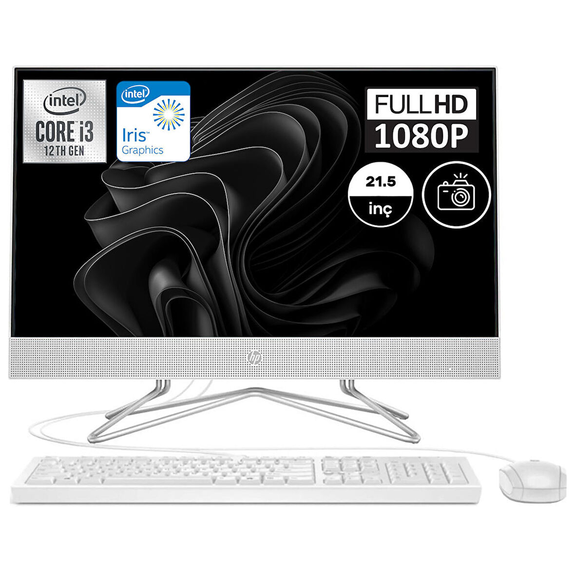 HP 5W7P0ESWP02 Intel Core i3-1215U 8 GB Ram 512 GB SSD UHD Graphics 21.5" Full HD All in One PC
