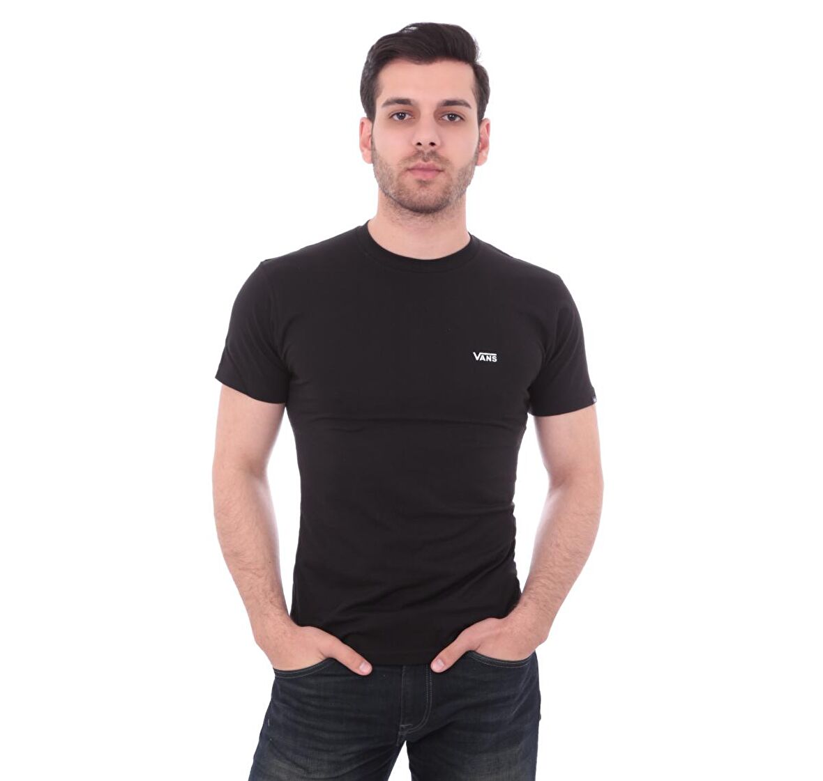 0A3CZEY281-R Vans Left Chest Logo Tee Erkek T-Shirt Siyah