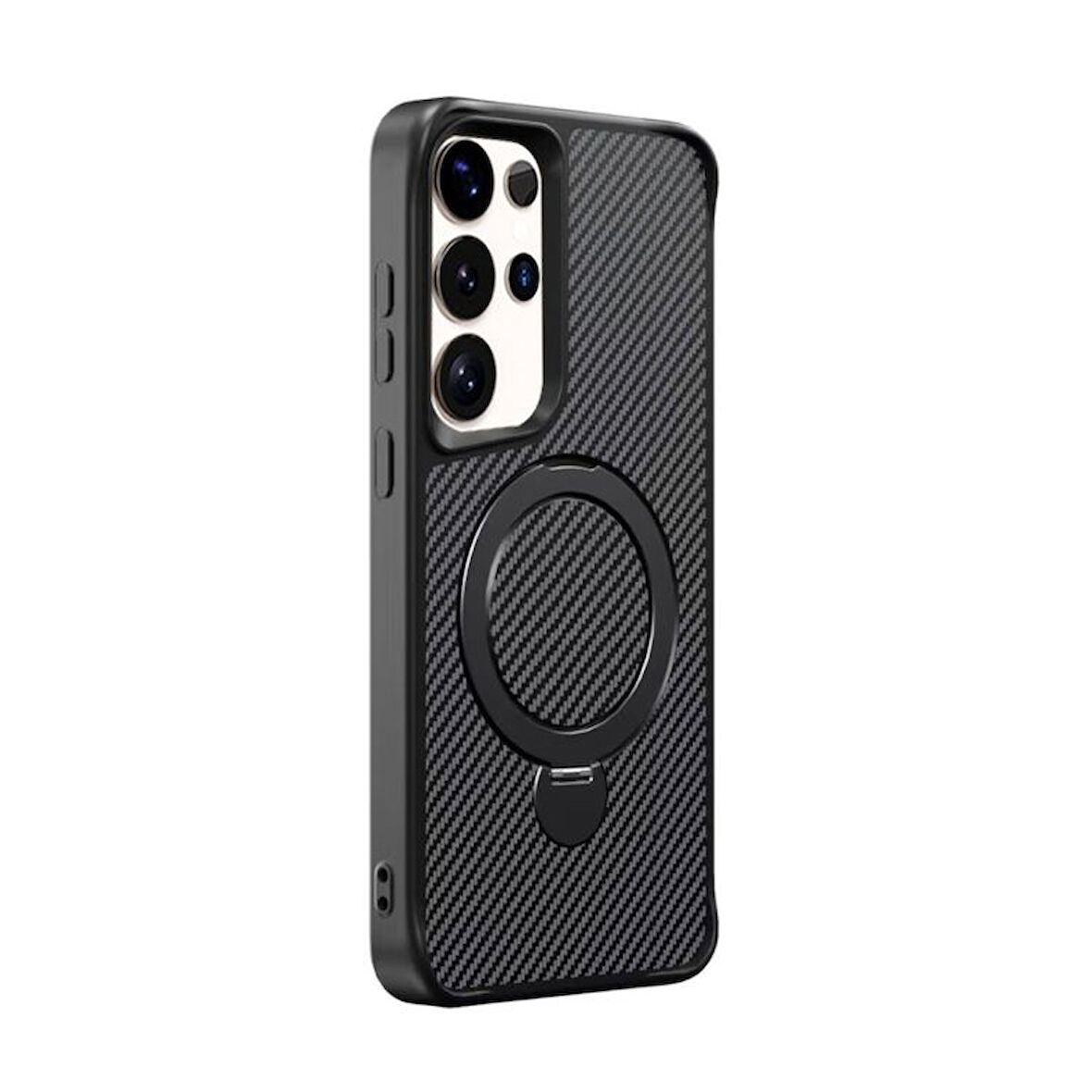 Gpack Samsung Galaxy S24 Ultra Kılıf Karbon Fiber Magsafeli Standlı Alp Kapak