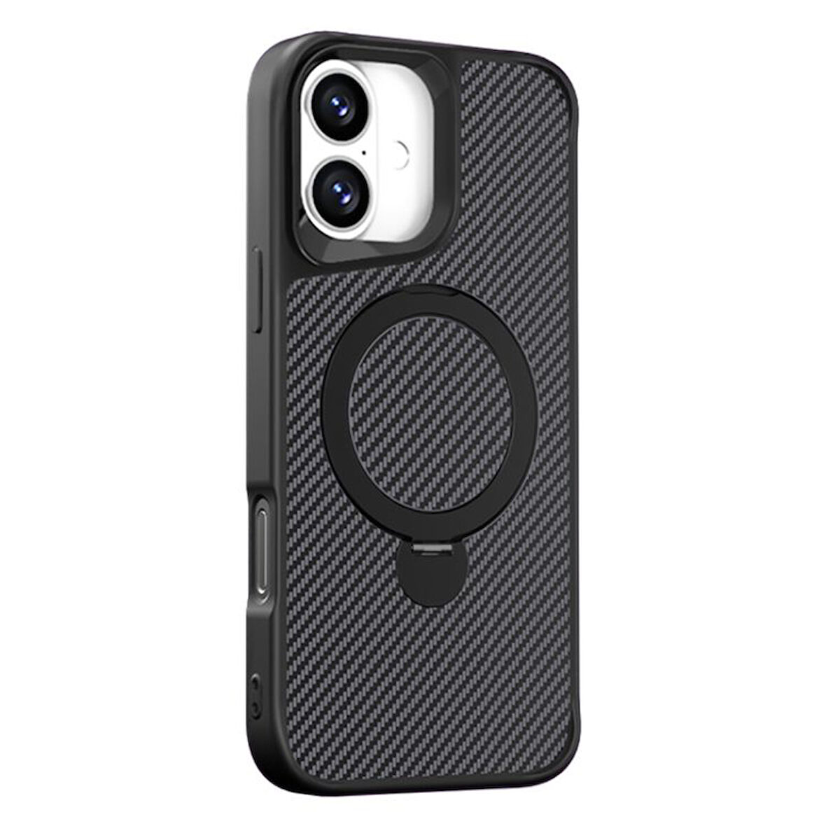 Gpack Apple iPhone 16 Kılıf Karbon Fiber Magsafeli Standlı Alp Kapak