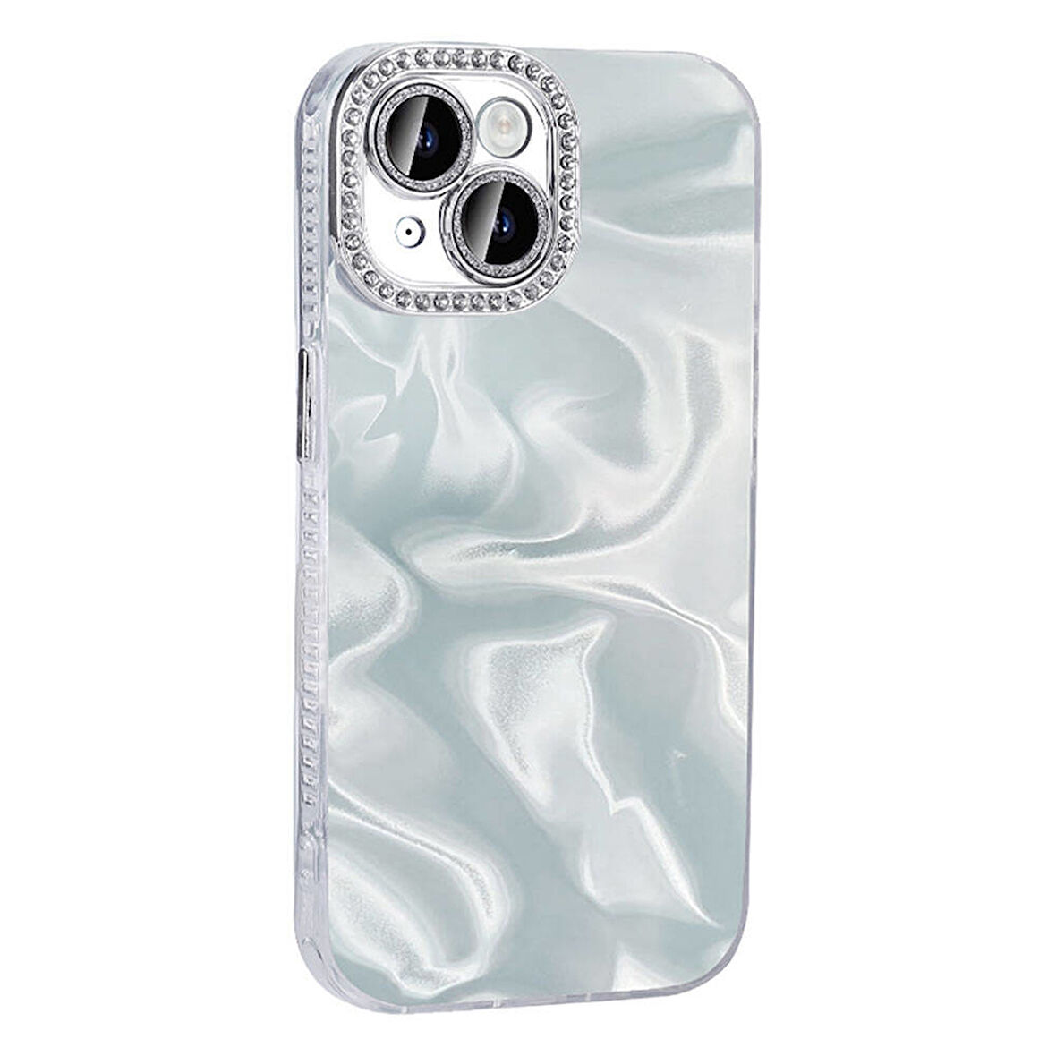 Gpack Apple iPhone 15 Plus Kılıf Parlak Taş Detaylı Airbagli Esila Kapak