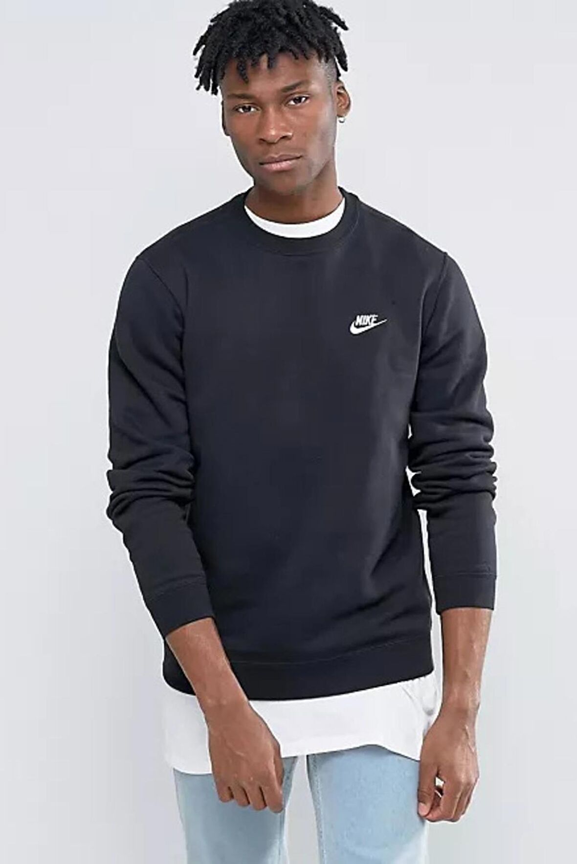 Nike Sportswear Club Crew Standart Kesim Siyah Erkek Sweatshrit