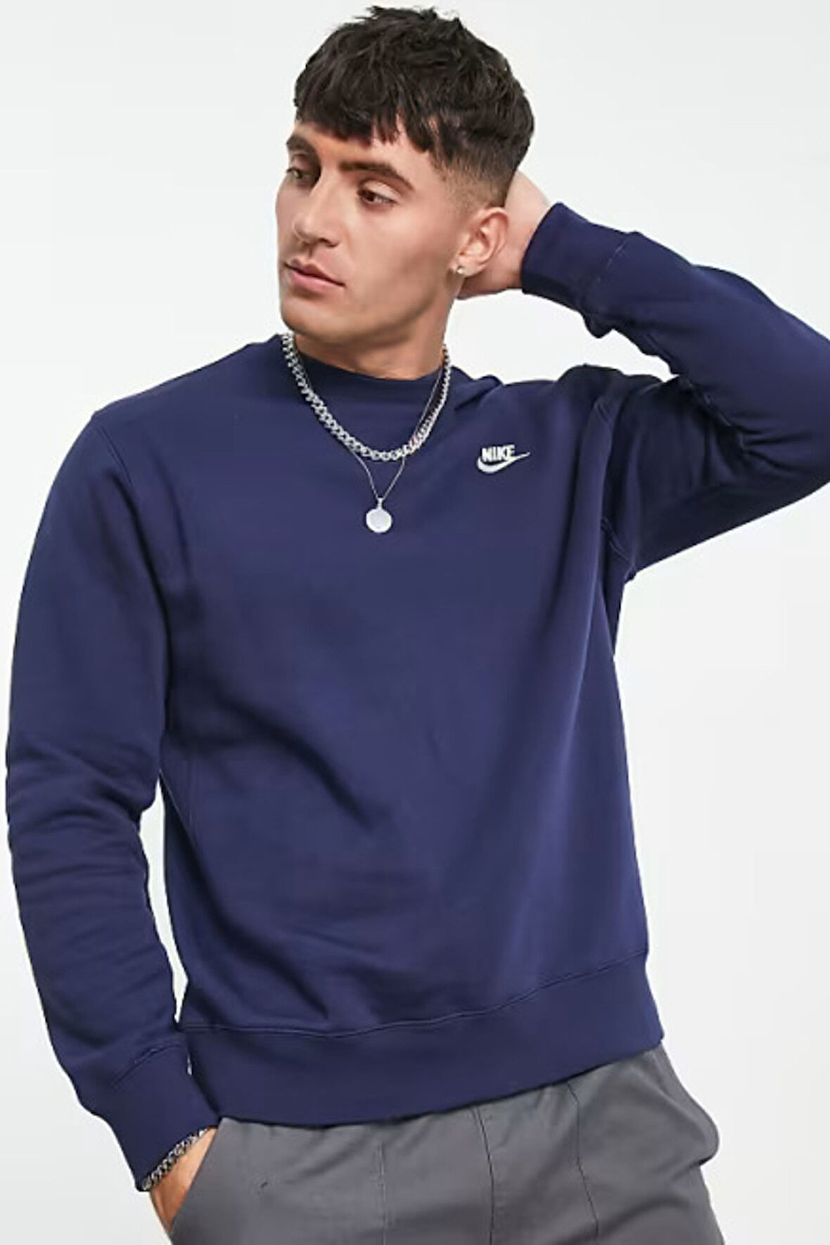 Nike Sportswear Club Crew Standart Kesim Lacivert Erkek Sweatshrit