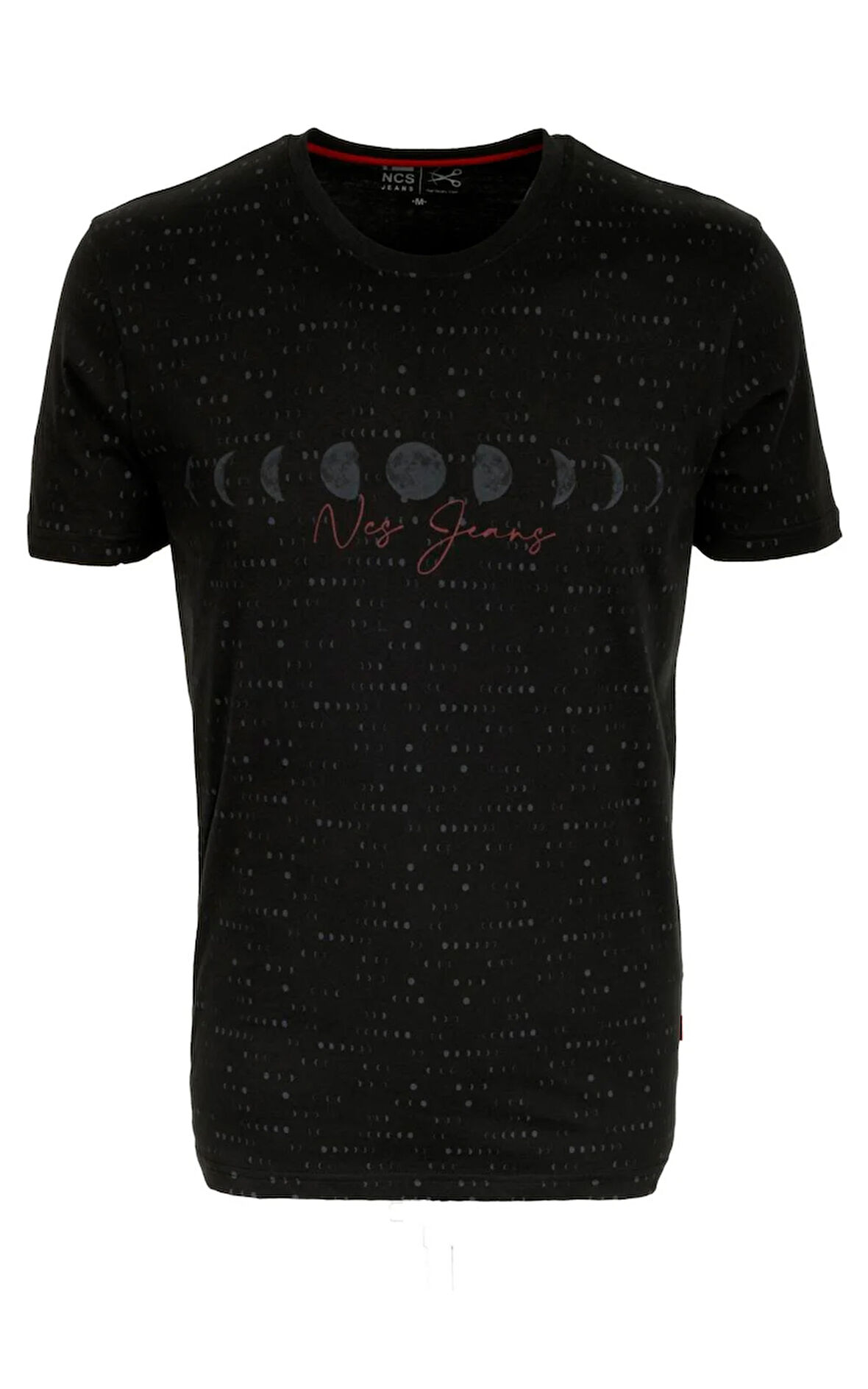 Erkek Tişört Bisiklet Yaka Siyah %100 Pamuk Slim Fit Baskılı T-shirt NCS JEANS 1931