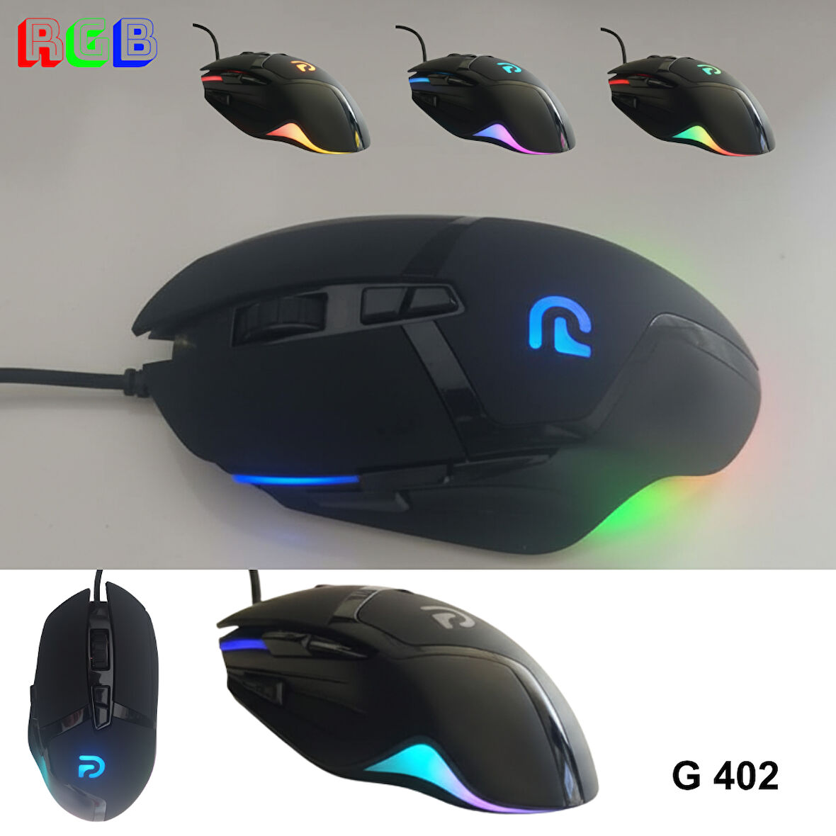Trio - G402 Siyah RGB Gaming Mouse | Kablolu Oyuncu Faresi