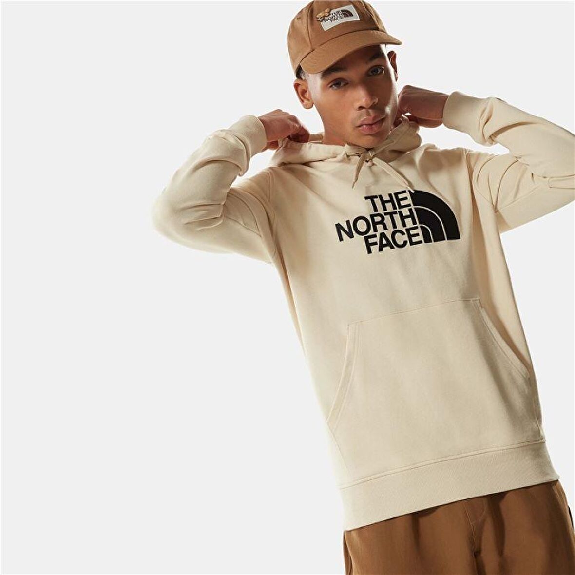 The North Face Light Drew Peak Hoodie Erkek Kapüşonlu Sweatshirt Bej